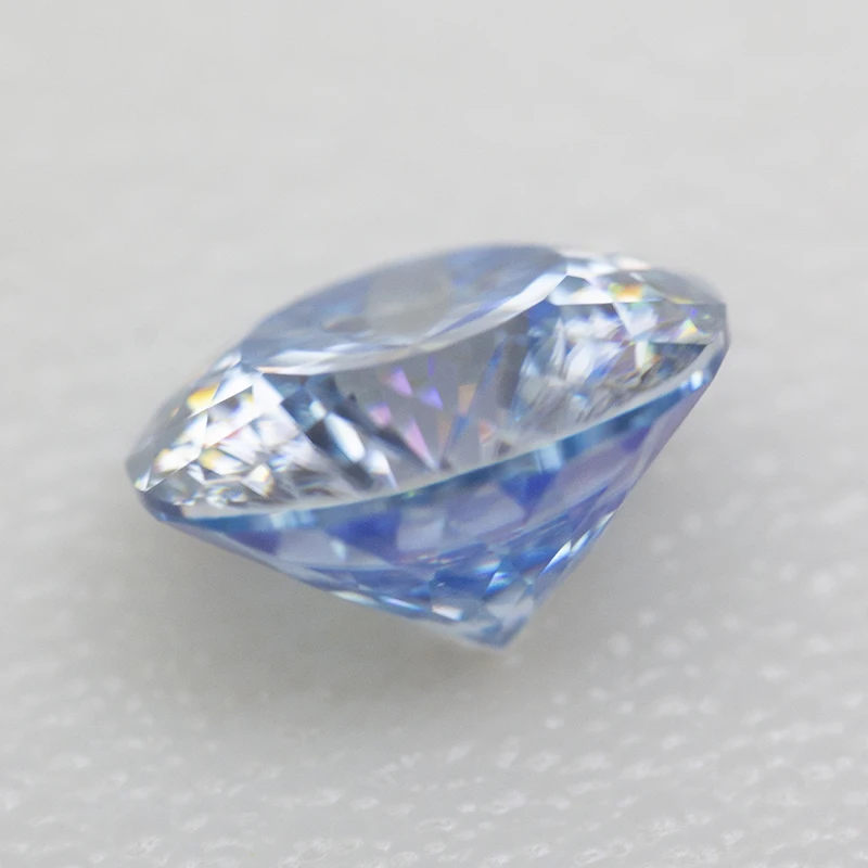 Ice Blue 100 Faces Cut Moissanite Stone with GRA Certificate 0.5-3.0ct Russian Cut Moissanita Diamonds Positive Pass Tester