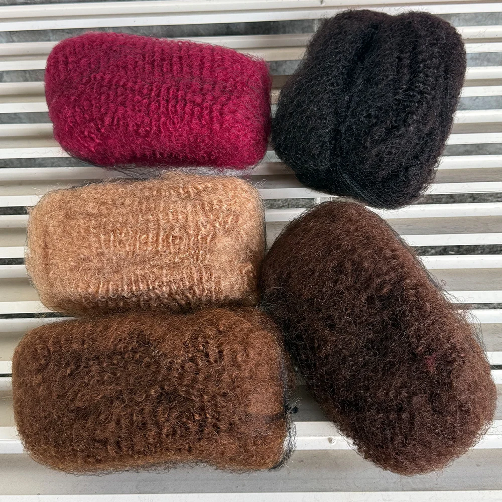 الملونة الأفرو Kinkys السائبة الشعر البشري الكروشيه شعر مستعار بشري الأفرو غريب مجعد الشعر السائبة إصلاح Locs ، تويست ، تجديل الشعر