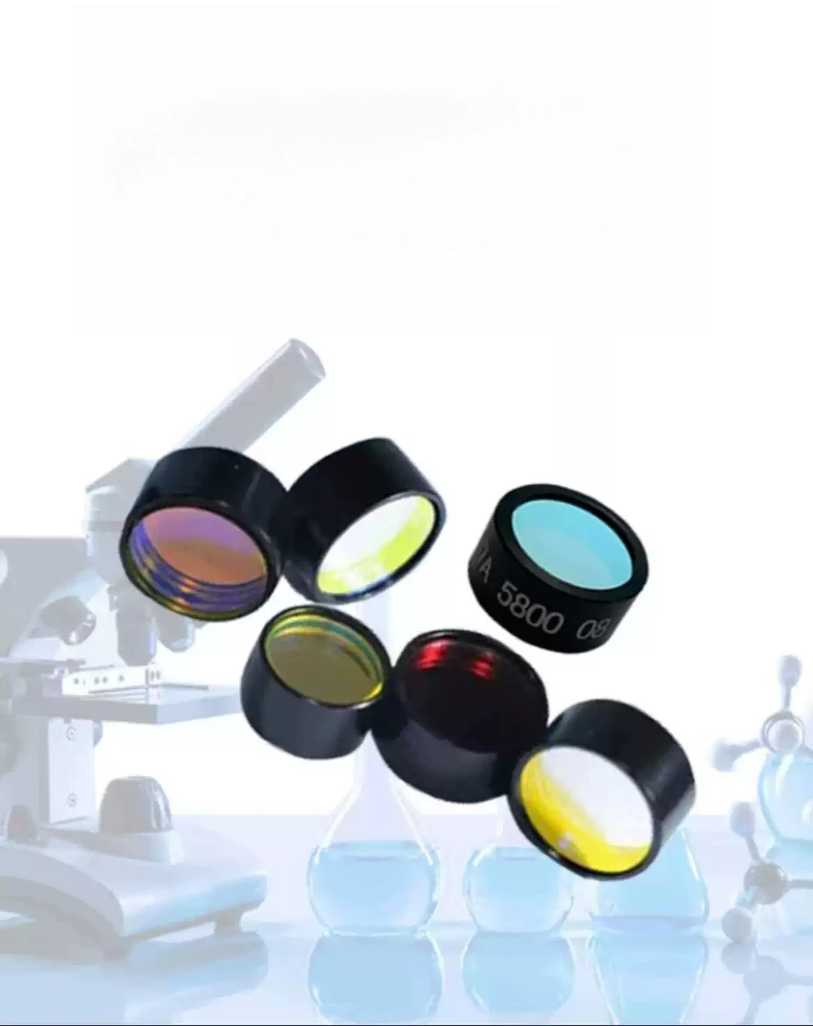 Diameter 12mm 12.7mm 25.4mm  Narrowband Filter Coating Film Microplate Reader Filter 340nm 492nm 550nm 630nm