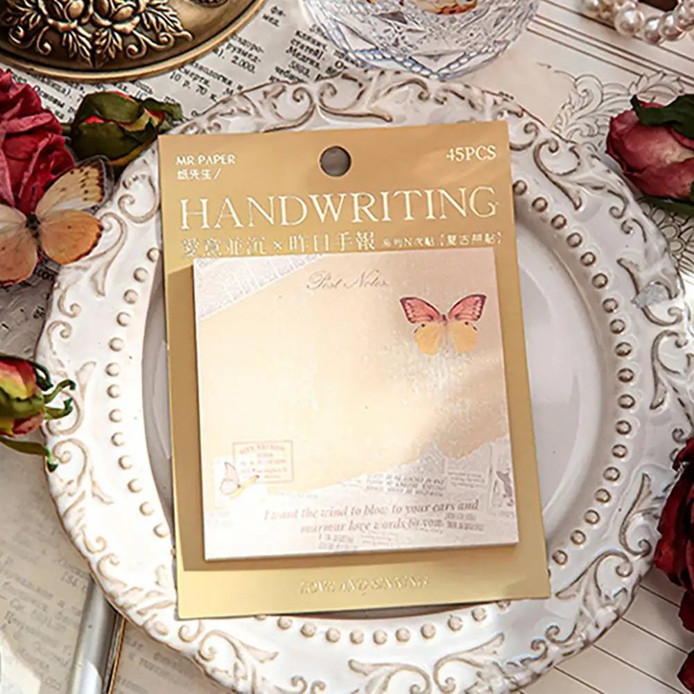 ملاحظات لاصقة عتيقة ، ورق الكتابة اليدوية ، فراشات مختوم أنيقة ، مذكرة بسيطة ، ملاحظات ، سلسلة ملاحظات ، ديكور بطاقة