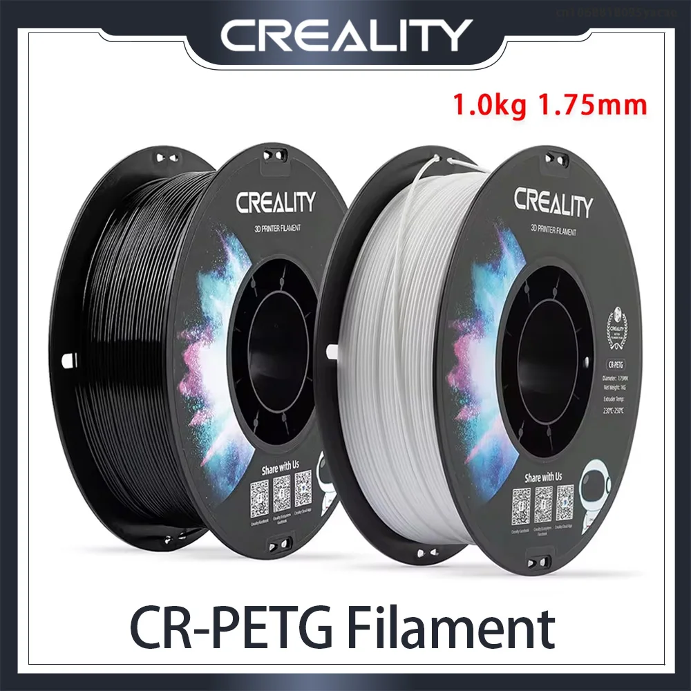 

Creality CR-PETG Filament 1.0kg 1.75mm 230-250℃ Printing Temperature Glossy Printing Filaments 2pcs/pack 3D Printer Materials