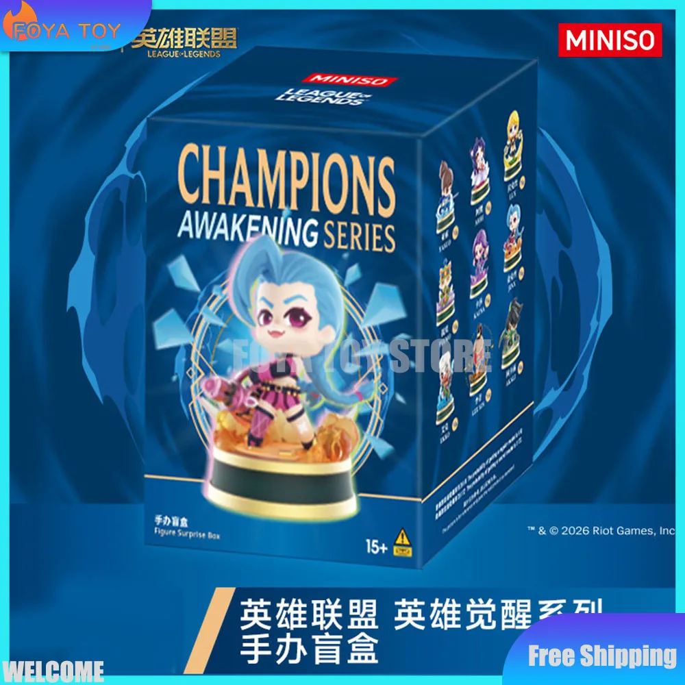 Новая оригинальная серия игрушек MINISO League of Legends Hero Awakening в формате сюрприз-бокса, игровые аксессуары, декоративные элементы, подарок на день рождения.
