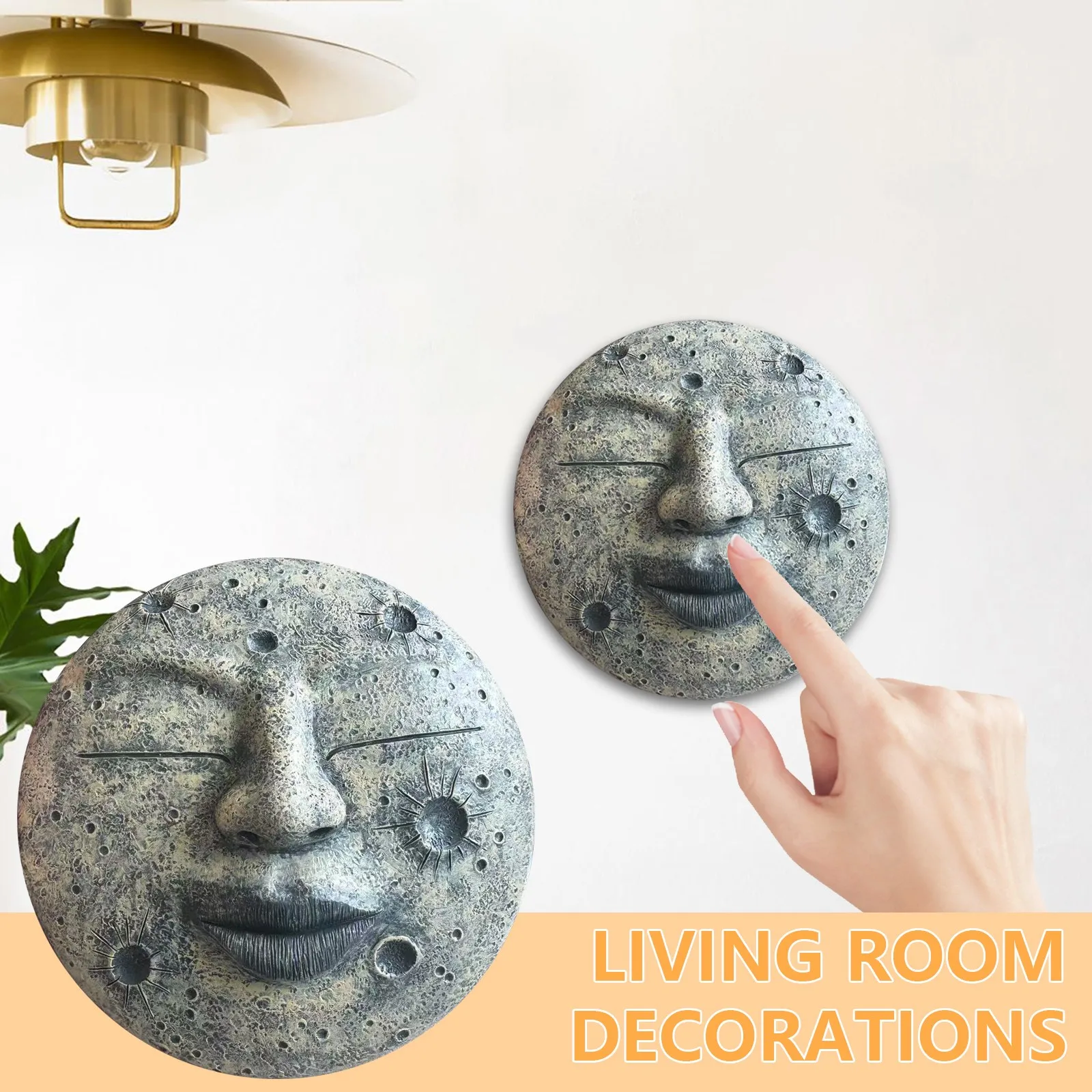 

Lunar Face Mask Ornament Moon Face Mask Sculpture Creative Lunar-Inspired Home DéCor Ornament Wall Decoration Desktop Ornaments