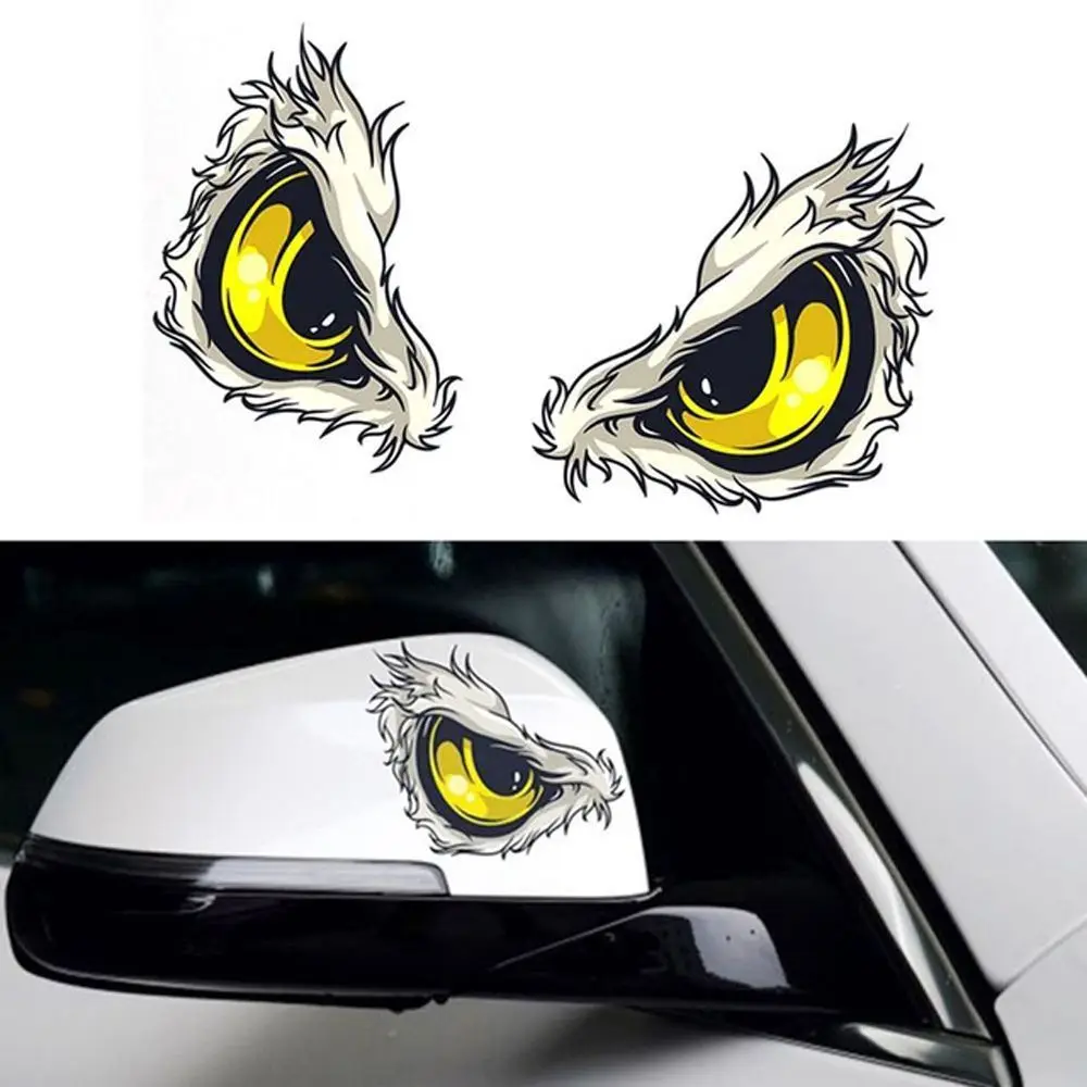 Self-adhesive Rearview Decal Car Styling Engine Cover 3D Stereo Eyes Car Stickers Car Body Sticker Reflective Sticker