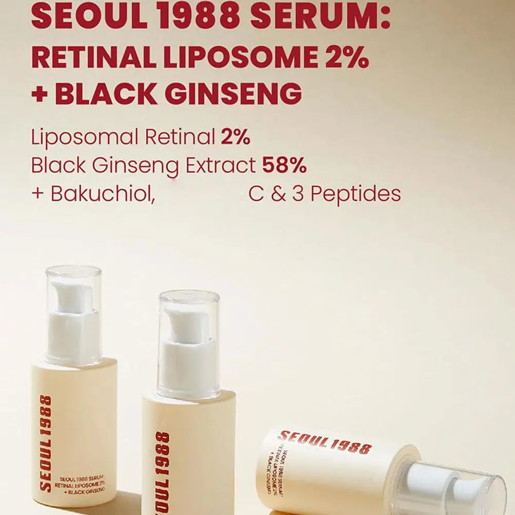 Korean Original SEOUL 1988 30ml 2% Liposome Retinol Black Ginseng Essence For Improve Dullness Brighting Moisturizing Firming