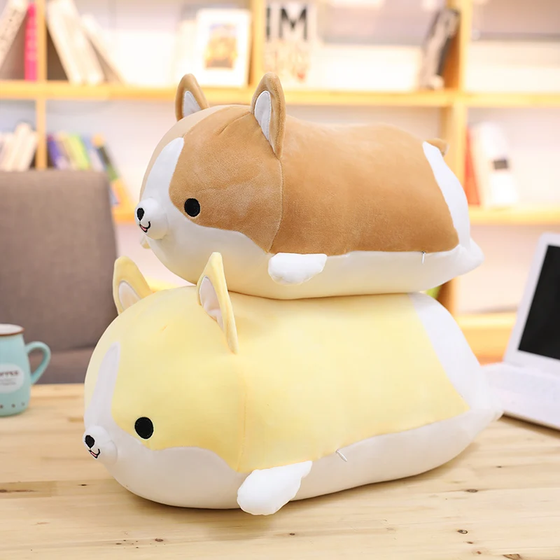 60cm Cute Corgi Dog Plush Toy Stuffed Cartoon Animal Pillow Lovely Christmas Boyfriend Birthday Gift