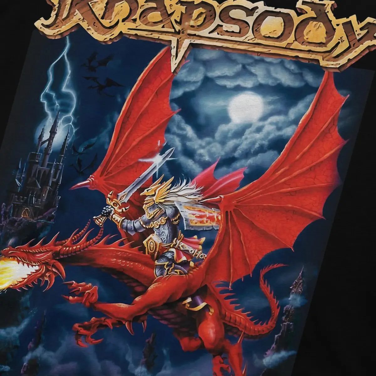 Rhapsody Symphony Of Lands T-Shirt for Men Maiden Heavy Metal Awesome Tees O Neck Short Sleeve T Shirts Classic Tops