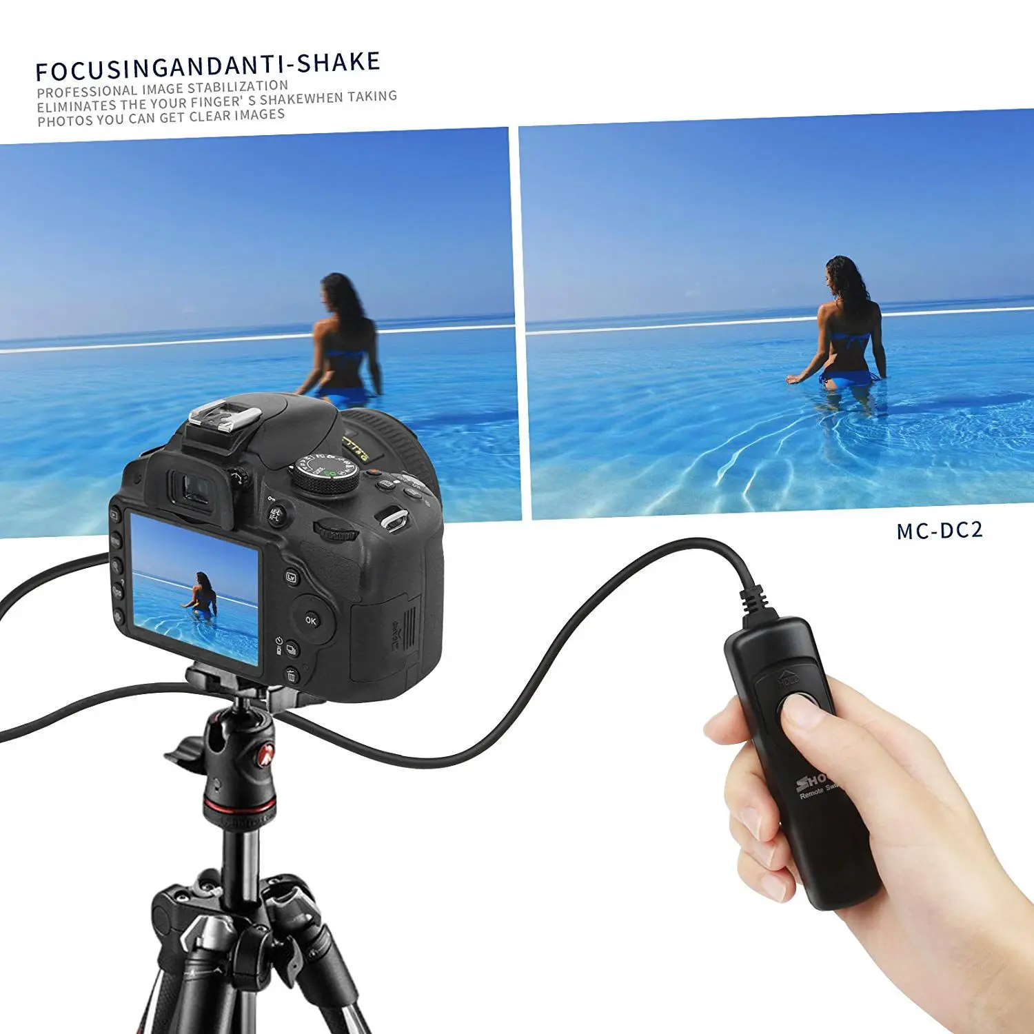 AU69_SHOOT Remote Release for Nikon D90 D600 D3200 Digital SLR Cameras