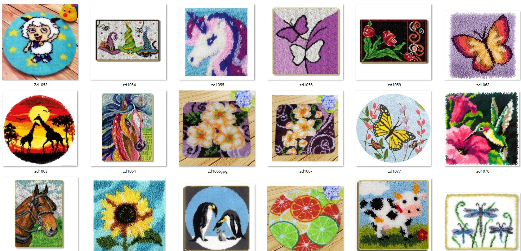 Unfinished Latch Hook Kits, Embroidery Cushion, Canvas, Unfinished, Front Cross Stitch, Carpet, Top Selling, 12 Horses