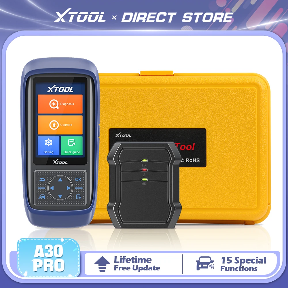 XTOOL A30PRO Car Diagnostic Tools Full System OBD Automotive Scanner Bi-directional Tool Lifetime Free Update Built-in CAN FD