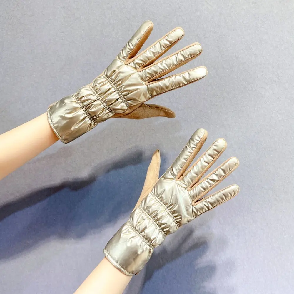Winter Thermal Gloves For Women Waterproof Windproof Thickened Plush Lining Touchscreen For Outdoor Daily Commute