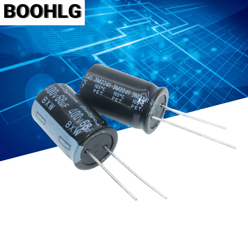 2 szt. Importowany aluminiowy kondensator elektrolityczny 400v 68uf 16x25 bxw wysoka częstotliwość i długa żywotność