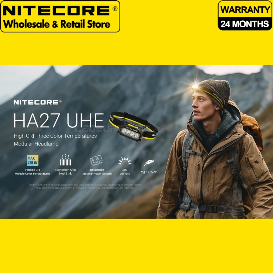 

Налобный фонарь NITECORE HA27 UHE для активного отдыха, с высоким индексом цветопередачи, тремя режимами цветовой температуры, модульный, на батарейках ААА, для походов, треккинга и ночных пробежек