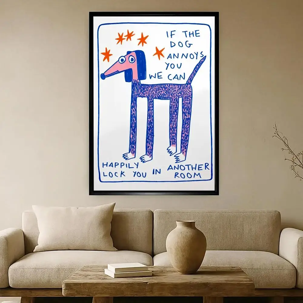 Dog Overload HD Wall Art Poster Funny Pet Parent Quote Whimsical Dog Illustration Home Decor Dog Owner Dog Lover Gift