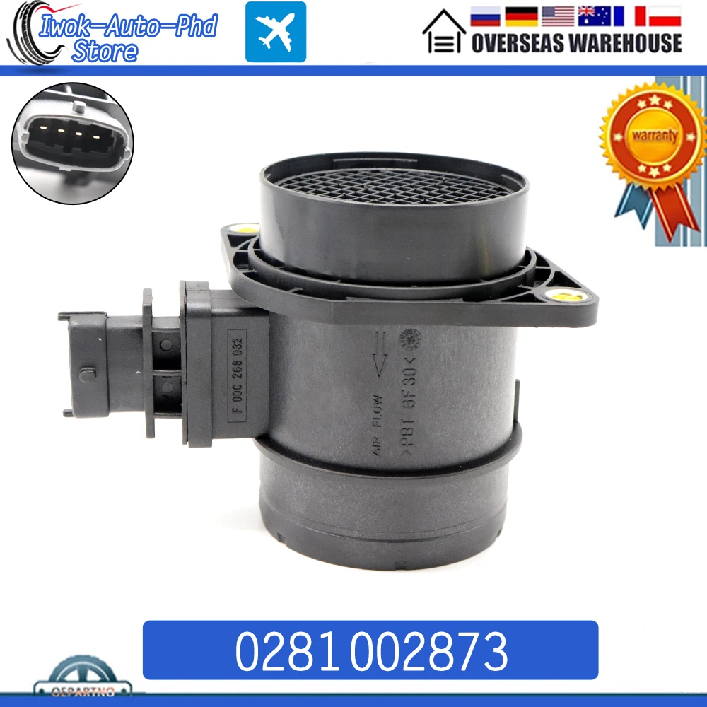 0281002873 MAF MASS AIR FLOW METER SENSOR For Chevrolet Epica 2.0 Diesel Alfa Romeo Mito Fiat 500 Bravo II (198) Doblo Idea