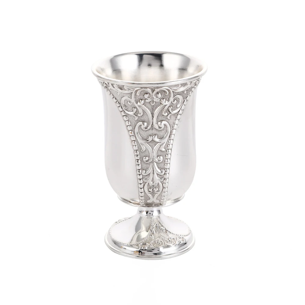 

Wine Cup Drinking Utensils Durable Zinc Alloy With Tray Creative Silver White High-quality Seder Plate For Passover Set