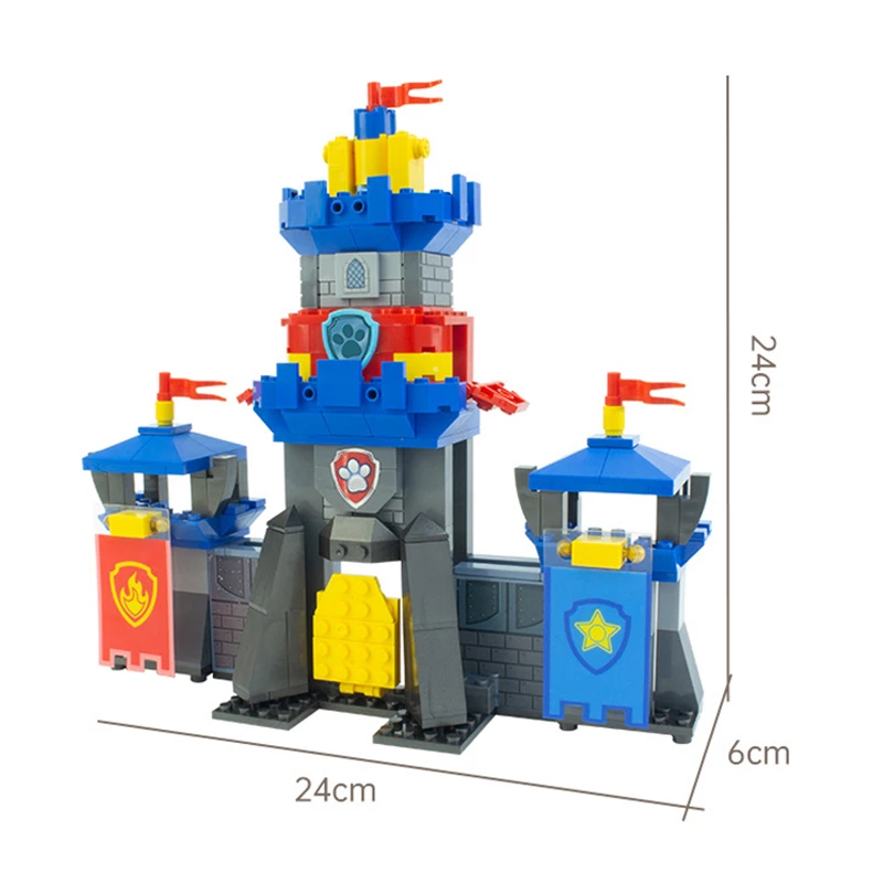 Paw Patrol Building Blocks Toys Rescue Knight Series Pullback Car Watchtower Rescue Base Command Center Lookout Tower Kids Gifts