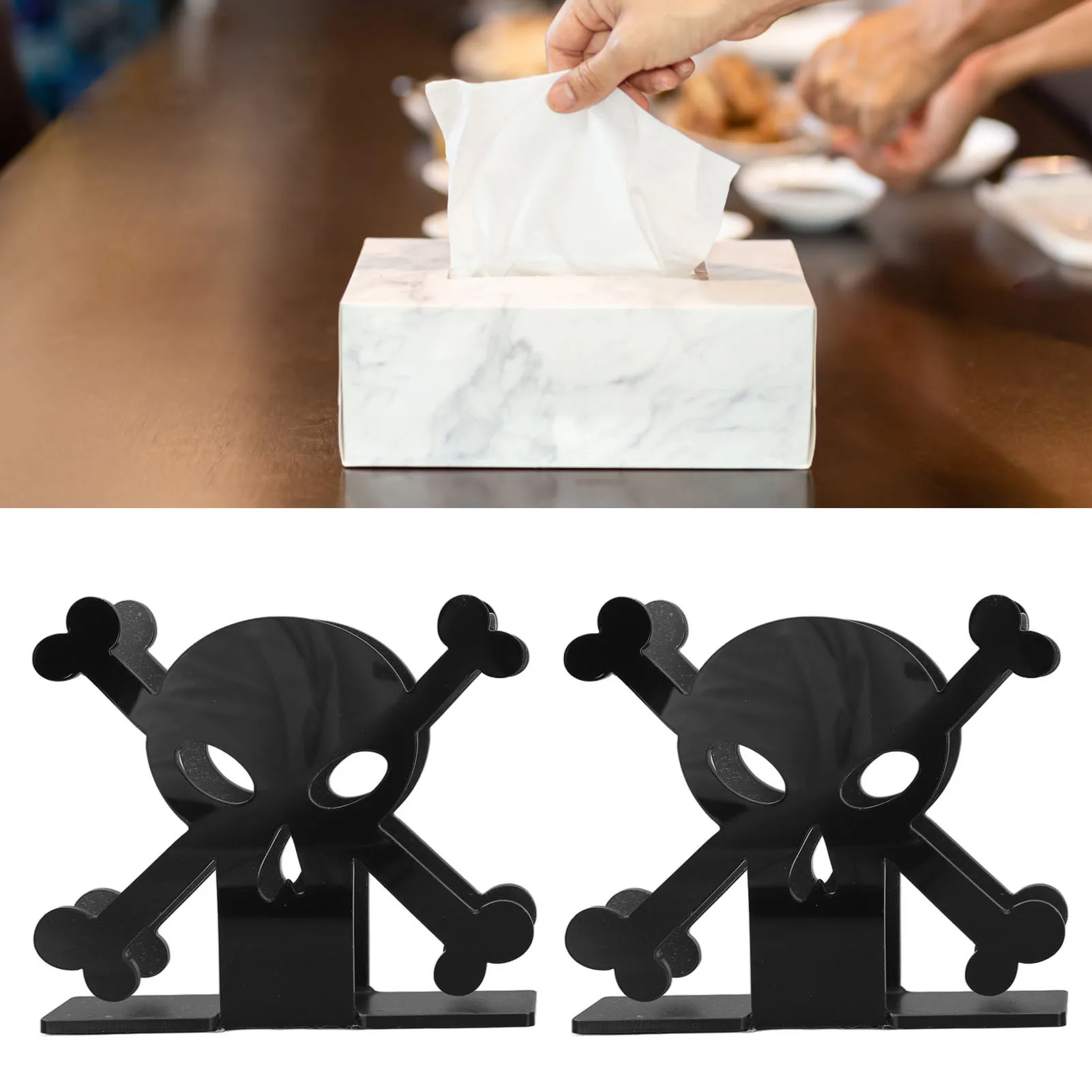 Freestanding Napkin Holder Horror Halloween Decoration Acrylic Upright Tissue Napkin Holder For Home Restaurant 2pcs