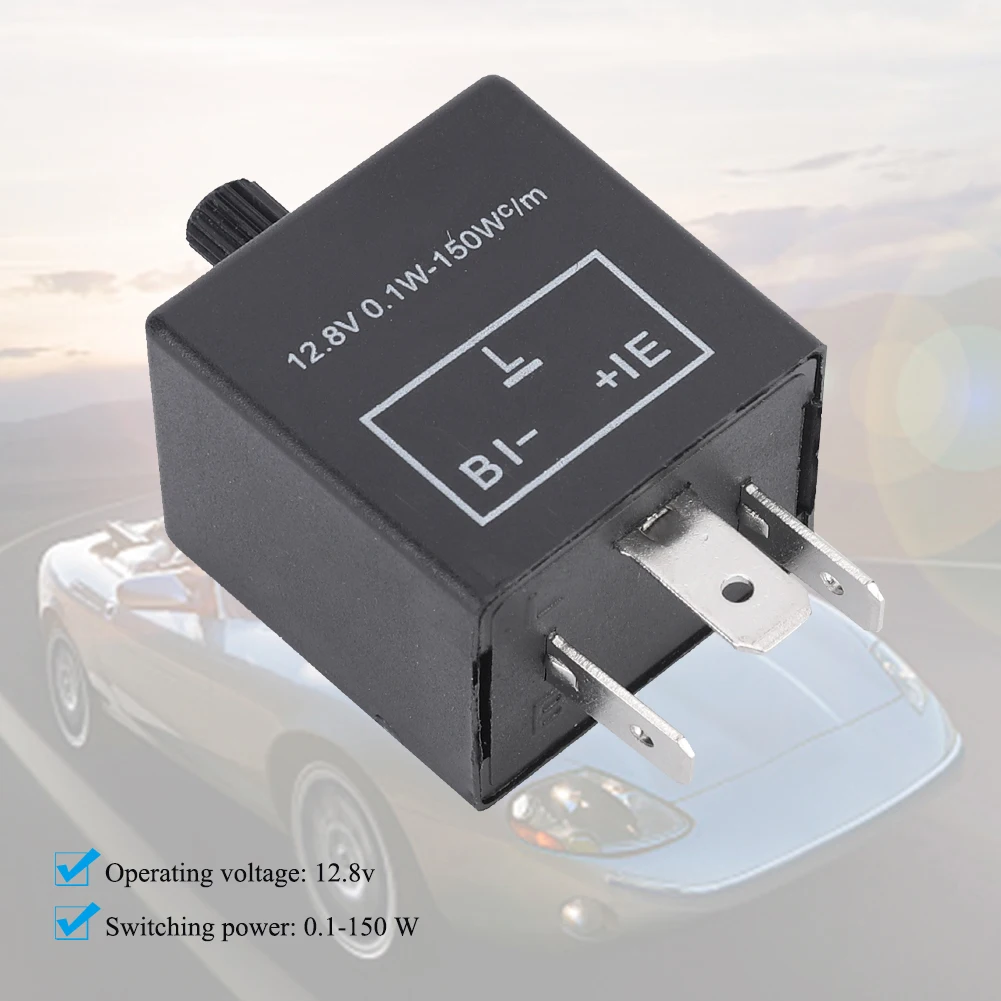 CF14KT Universal 3 Pins 12.8V 0.1W-150W Adjustable LED Turn Light Flasher Flash Relay For Car