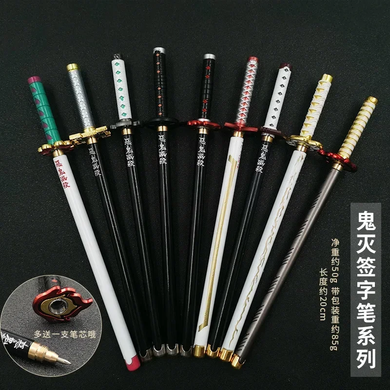 Bolígrafos de Anime Demon Kamado Tanjirou, accesorios de arma de Cosplay, bolígrafo de rodillo Katana, regalo original de moda