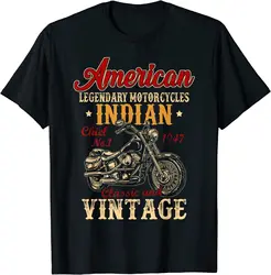 Retro Vintage America moto indiano per vecchi regali Biker t-shirt taglia S-5XL