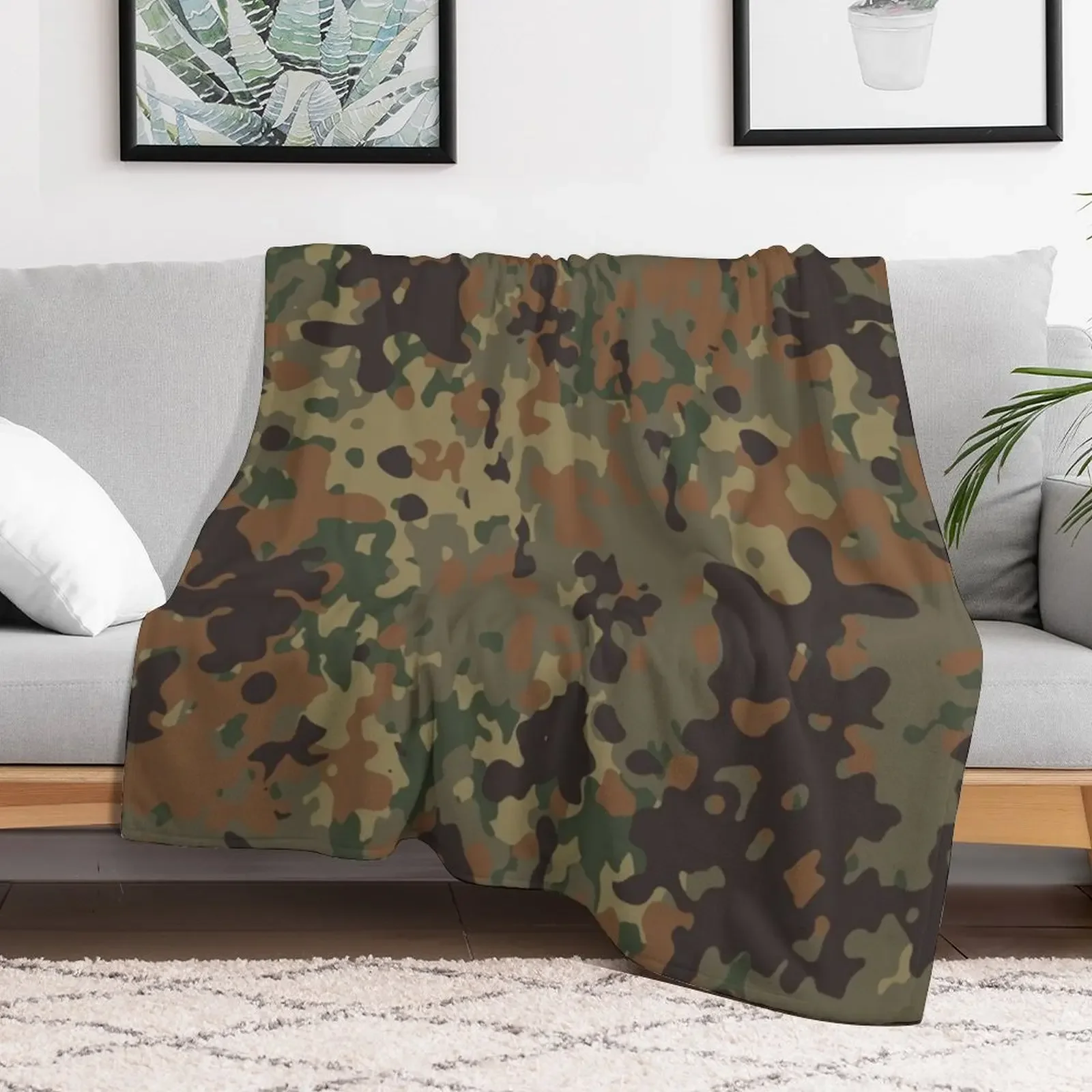 Flecktarn Pattern camouflage Throw Blanket cosplay anime Thermals For Travel heavy to sleep Blankets