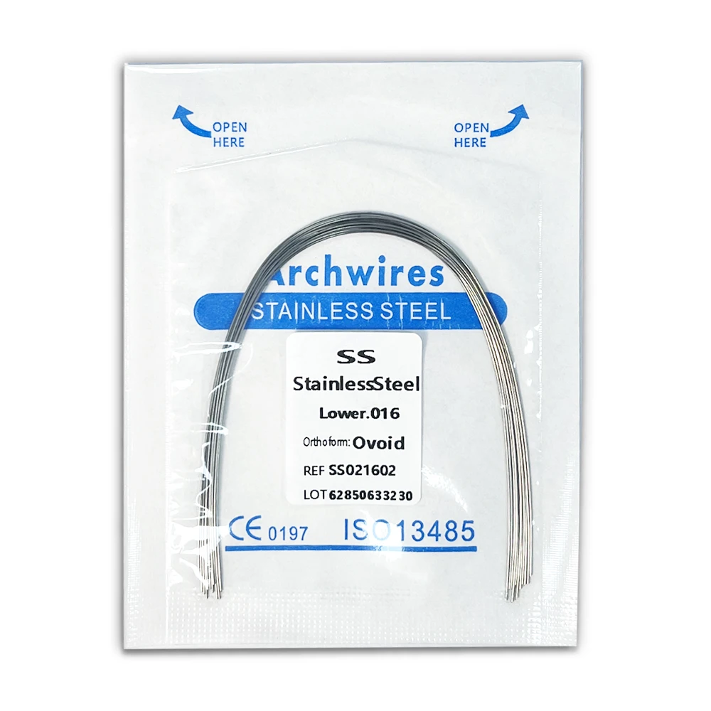 PIORPOY 10Pcs Dental Stainless Steel Wire Round/Rectangular Wire Ovoid From Archwire Dentistry Material Dentist Arch Upper