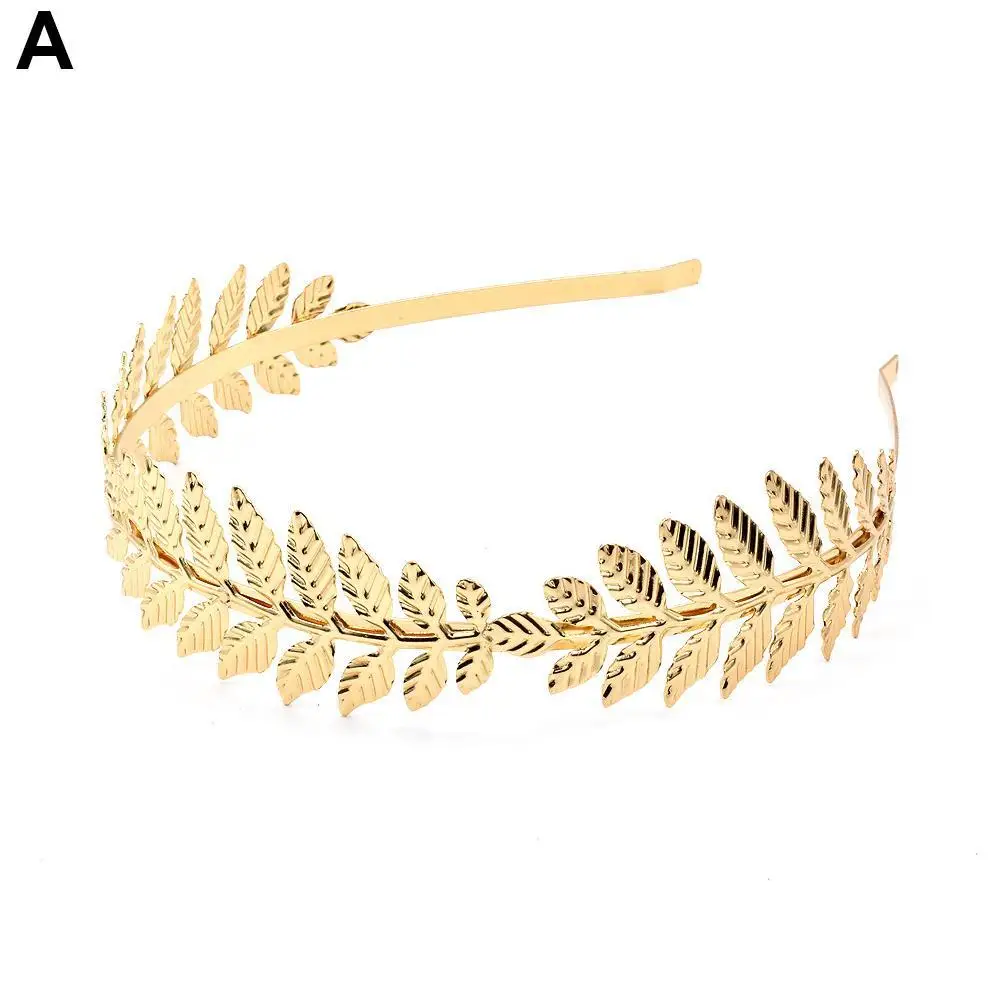 Diadema de hoja dorada Retro Para Boda, corona de joya para la cabeza de la novia romana, diadema de lujo para el cabello, accesorios de Tiara para