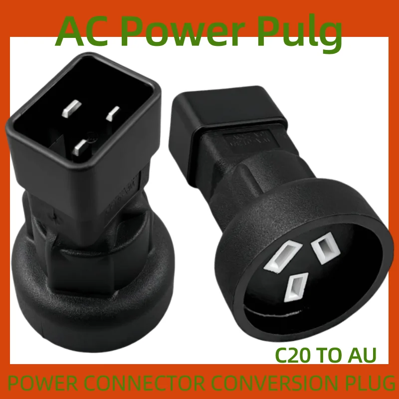 IEC320 C20 to AU PDU SAA 3 Pin Female 10A 250V Australia New Zealand Socket Conversion Head AC Power Adapter Plug Conveter