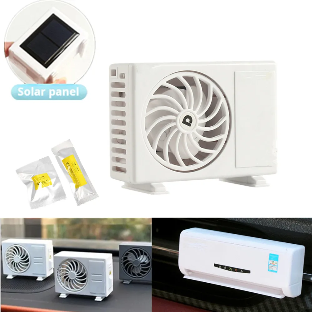 Solar Mini Air Conditioning Model Decorative Car Vehicle Air Outlet Car Ornaments Car Interior Accessories