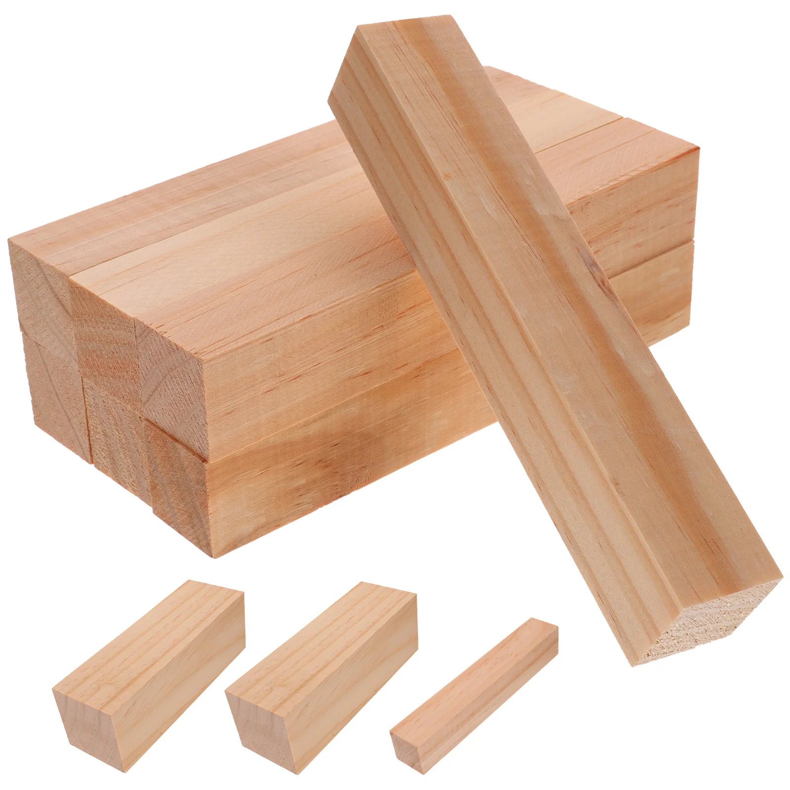 

10pcs Wood Carving Blocks Unfinished Basswood Material DIY Kit Smooth Safe Sculpting Home Decor Craft Classroom