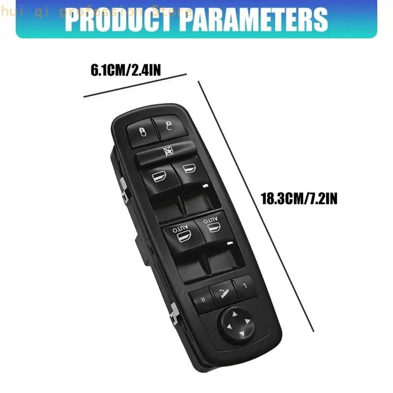 Reparaturschalter für elektrische Fensterheber zur Türmontage, schwarzes ABS-Gehäuse, 12-V-Fahrzeugreferenzteil H8WE – Detail 6