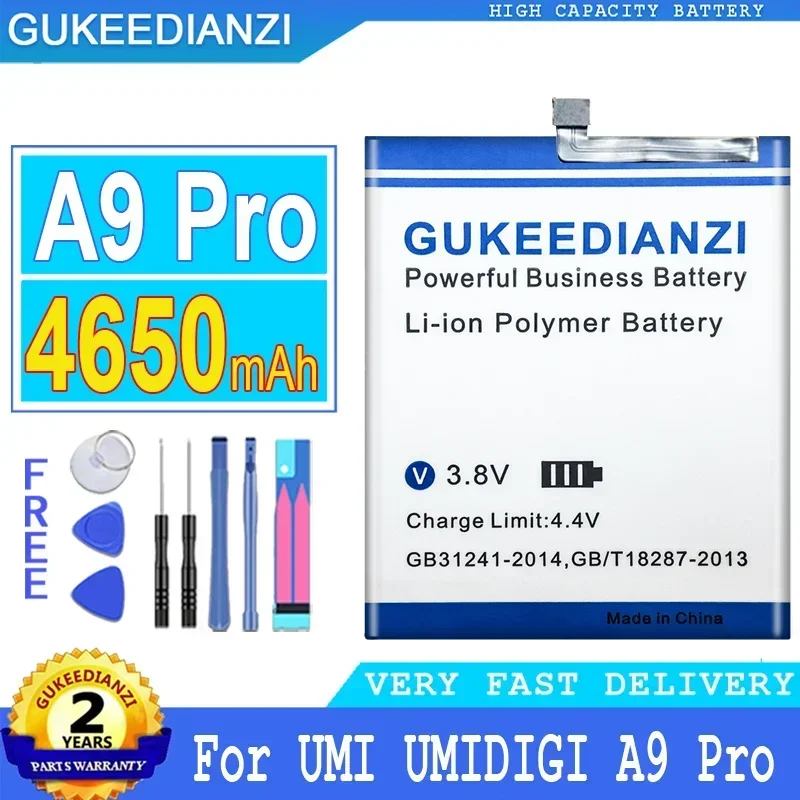 4650mAh GUKEEDIANZI Battery  For UMI UMIDIGI A9 Pro Big Power Bateria