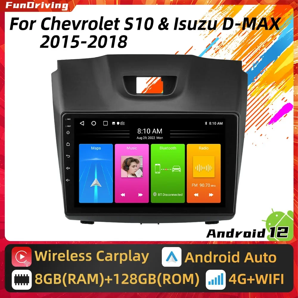 

2 Din Android Car Radio for Chevrolet S10 Isuzu DMAX D-Max 2014 - 2018 GPS Navigation Stereo Multimedia Player Autoradio Carplay