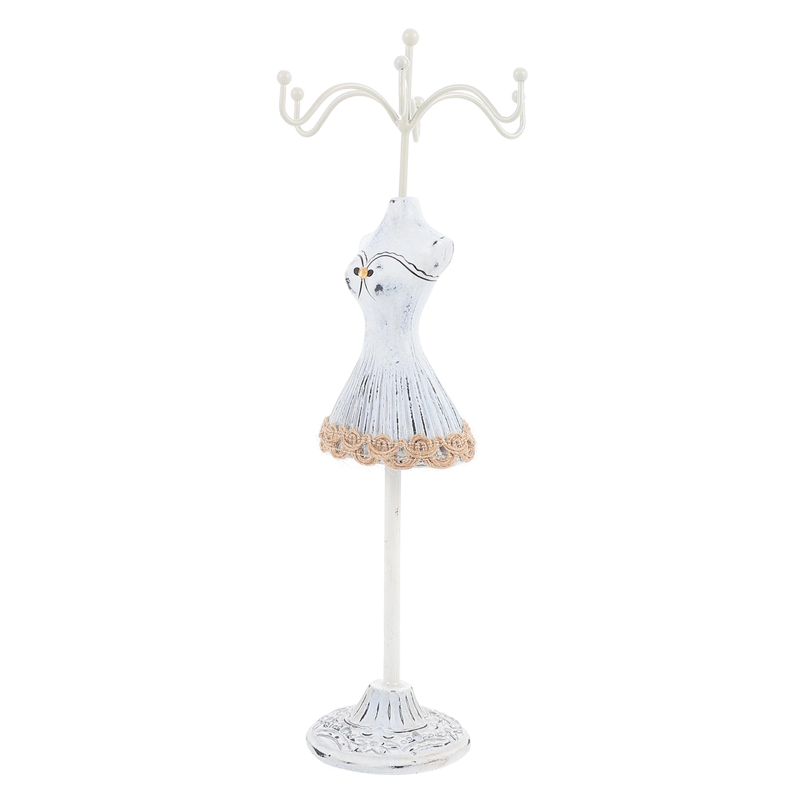 

Creative Resin Earrings Display Jewelry Rack Rotating ganizer Ivory Necklace Holder Bedroom Decor Storage Solution