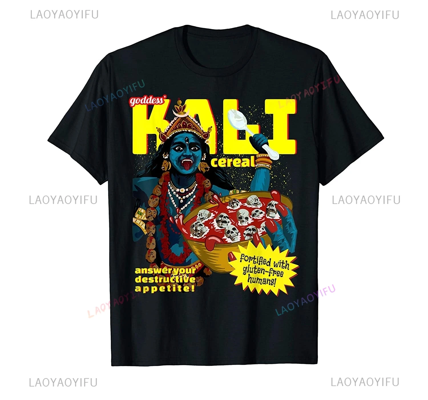 Funny Kali Goddess Hindu Mysticism Hinduism Novelty Graphic T-Shirt Cotton Print O-neck Summer Short-sleev T Shirt Homme Camise