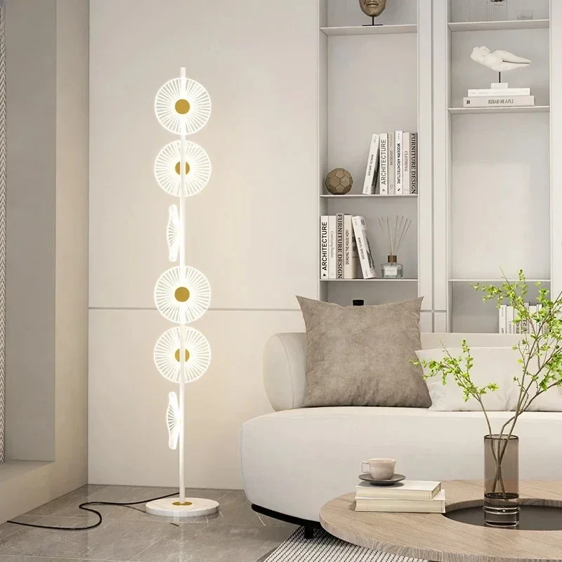 

Modern Floor Lamp LED Marble Creative Simple Design White Flower Stand Lamps for Living Room Bedroom Decor Standing Light Floor