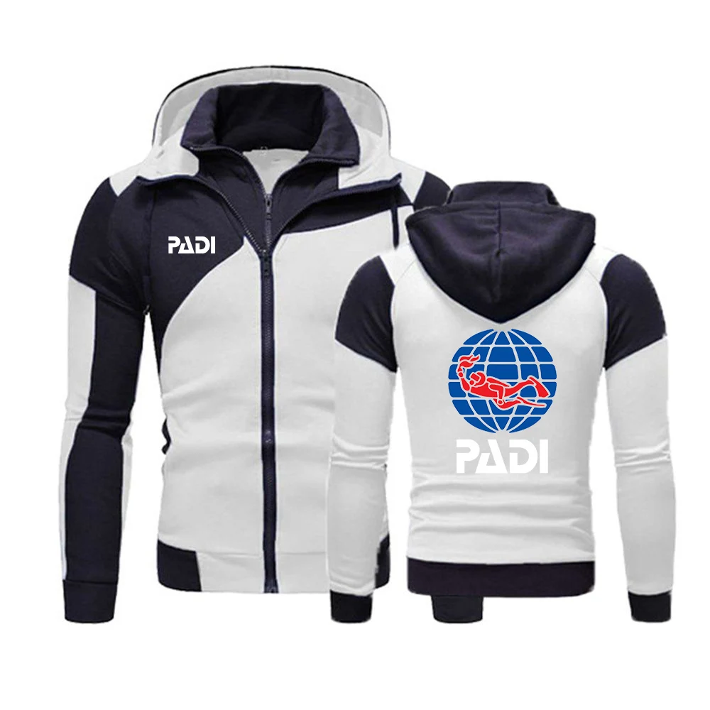 2024 Spring and Autumn New Men Scuba Driver Padi Exquisite Color Matching Hoodie Hooded Casual Fashion Pullover Coats Tops