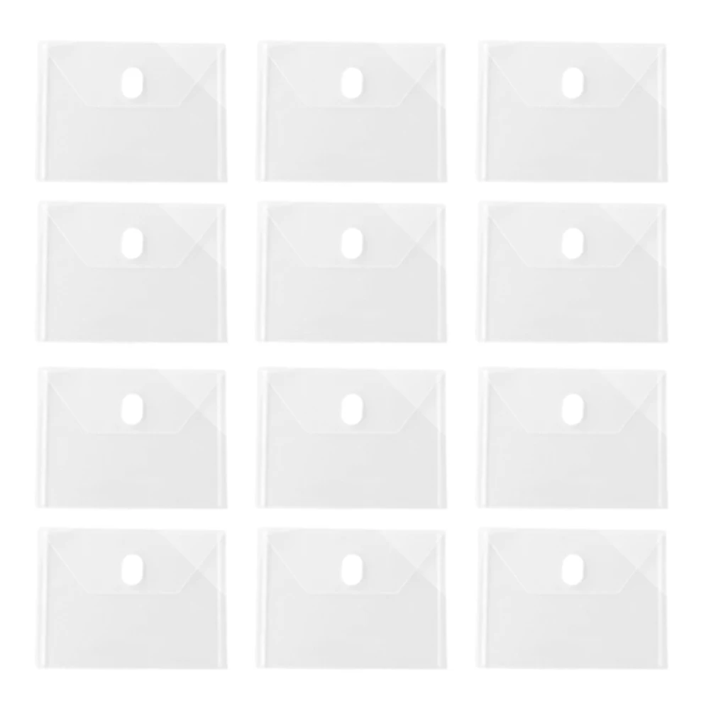 

24pcs Closure Plastic Envelope Organizer Clear Document Holder Waterproof Pp Material Compact File Folder For Receipts
