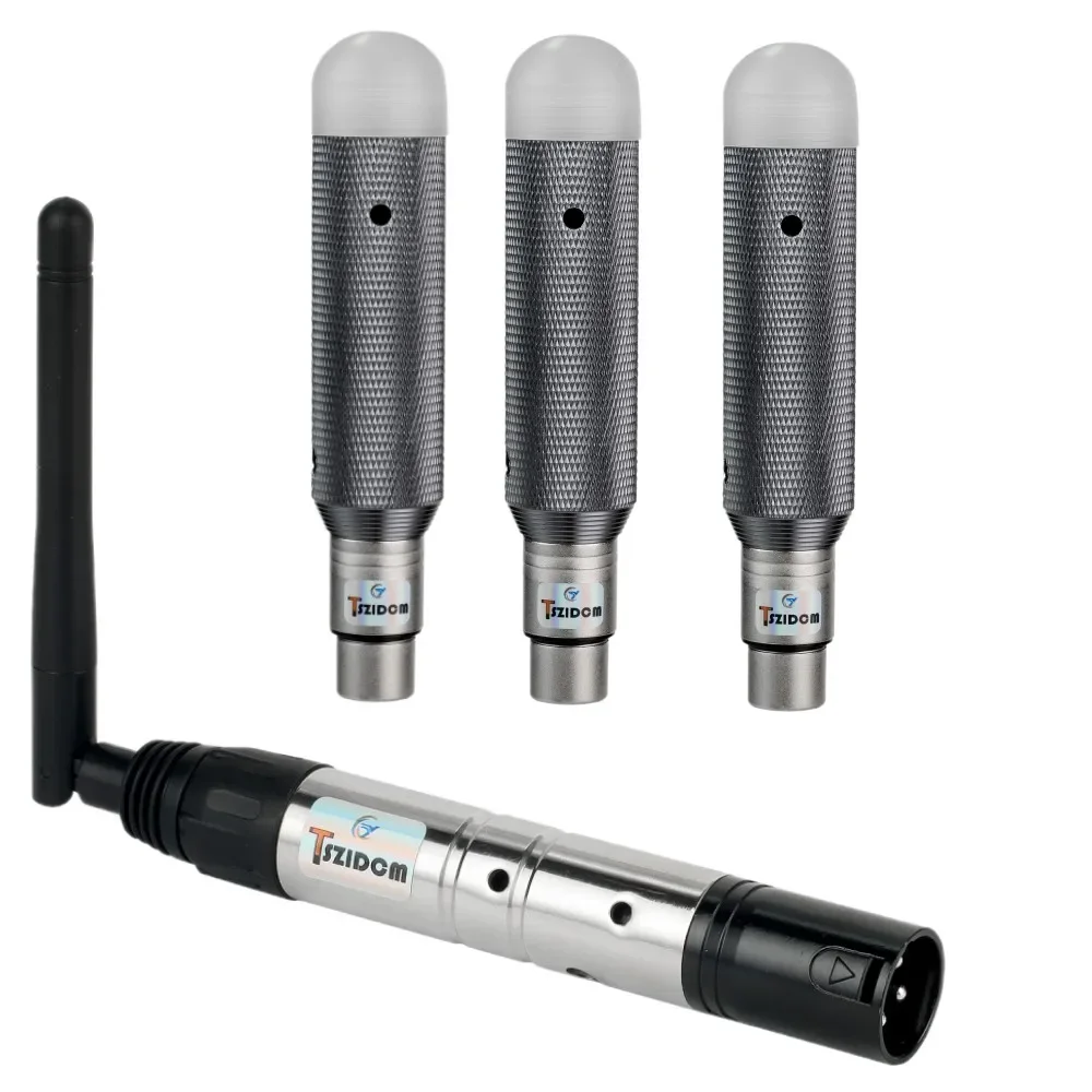 

2025YXE 4Pcs DMX Wireless LED Stage PAR Party Light Control System 2.4G Male Transmitter & 3 Female Receivers DJ Short Version