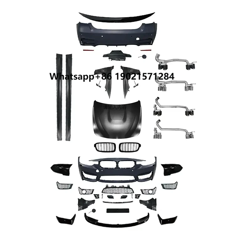 

F30 to F80 Bodykit for F30 M3 Body Kit 2013-2018 Side Skirts Exhaust Pipe and Hood Fender Spoiler Grille F30 M3 Bodykit