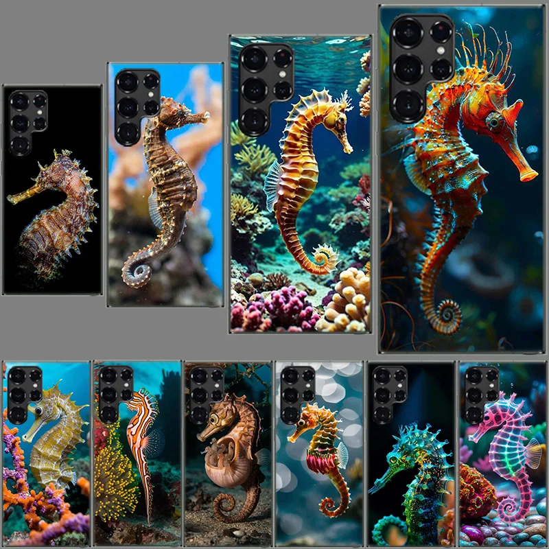 Seahorse Underwater Fantasy Phone Case For Samsung Galaxy S24 S23 S21 S20 FE S22 S26 Ultra S25 Edge S10 Plus Cover Clear TPU Cap
