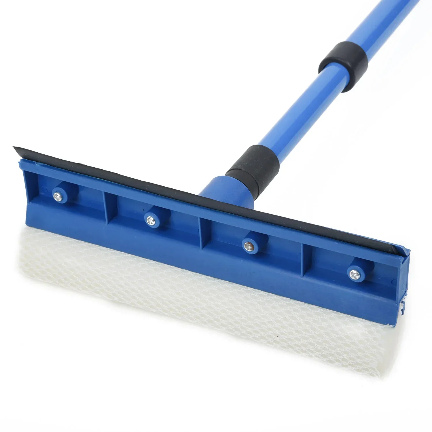 2-in-1 Extended Retractable Window Glass Cleaning Wiping Tool with Long Handle Sponge Brush Window Mop and Wiper Cleaning Tool