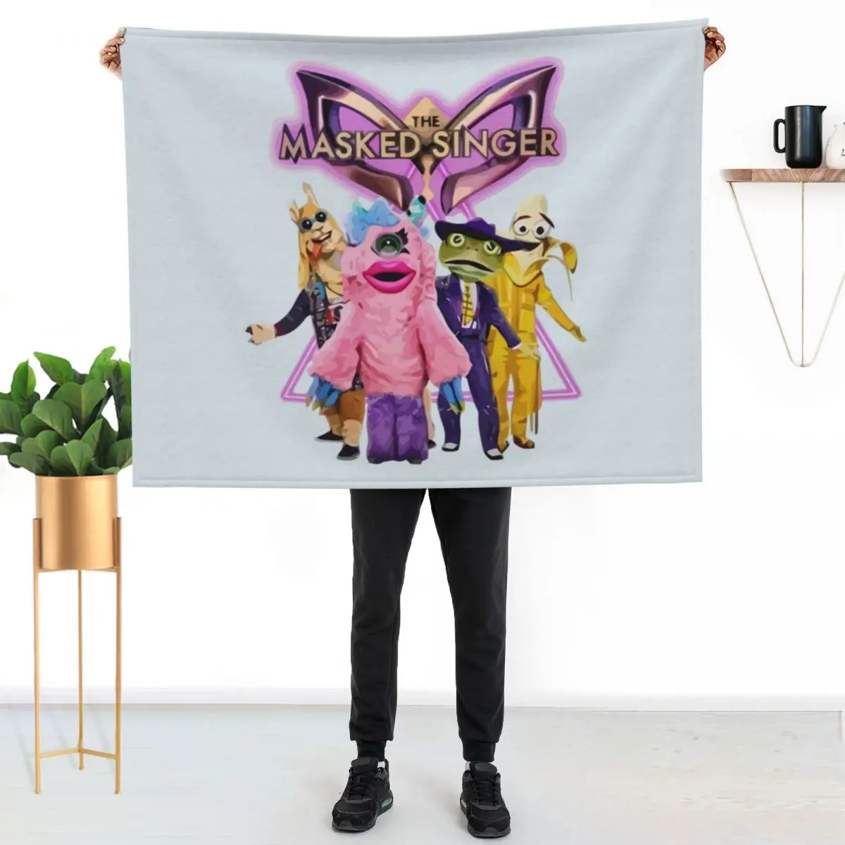 The Masked Singer Merch ITV Masked Singer Throw Blanket Plush Extra Large Throw Single Large Decorative Sofas Baby Blankets