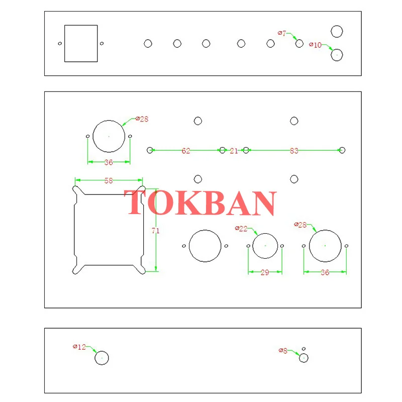 Tokban 300*190*60mm 6n1 6p3p Tube Amplifier Chassis Enclosure Stainless Steel with Base Plate Side Panel DIY Amplifier Audio