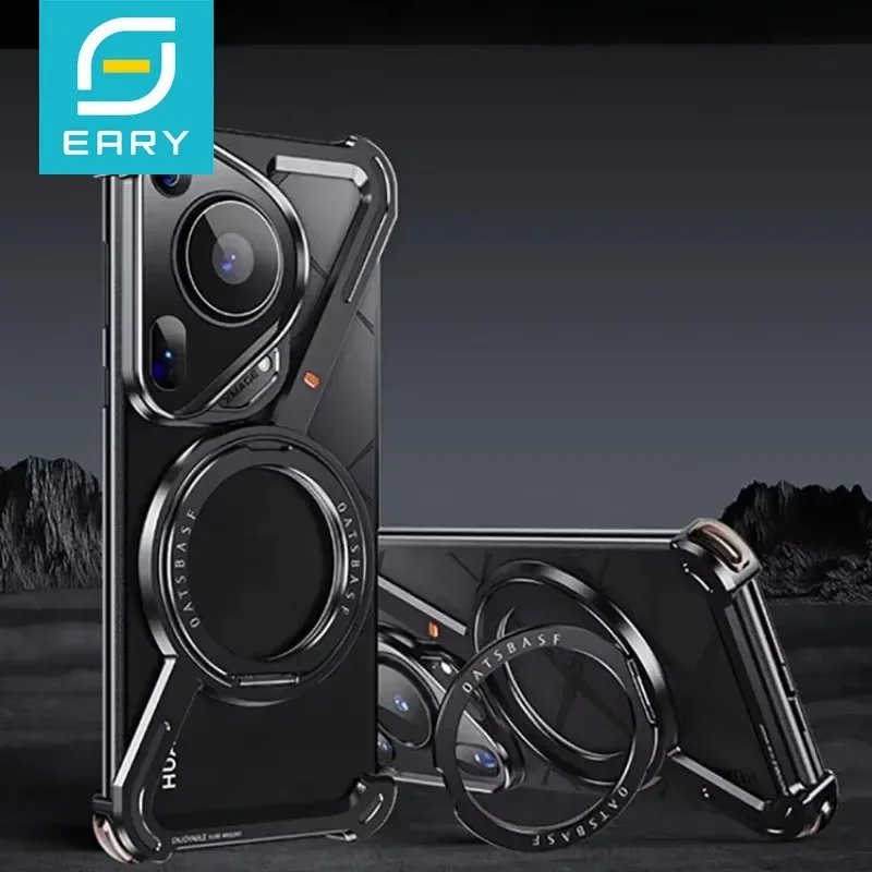

Металлический чехол для телефона Eary для Huawei Pura 70 Ultra P70 Pro + с магнитной подставкой Magsafe, безрамная противоударная беспроводная зарядка