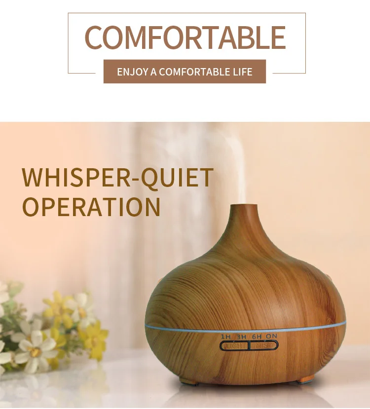 Essential Oil Aroma Diffuser Best Selling 300ml Wood Grain Aroma Diffuser for Household Ultrasonic Nebulizer