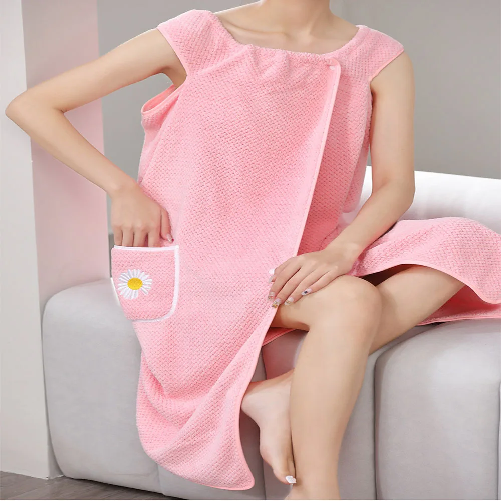 145x100cm Big Size Bath Towel Household Women Wearable Wrap Adults Absorb Water Polyester Dry Hair Skirt Long Style Bathroom