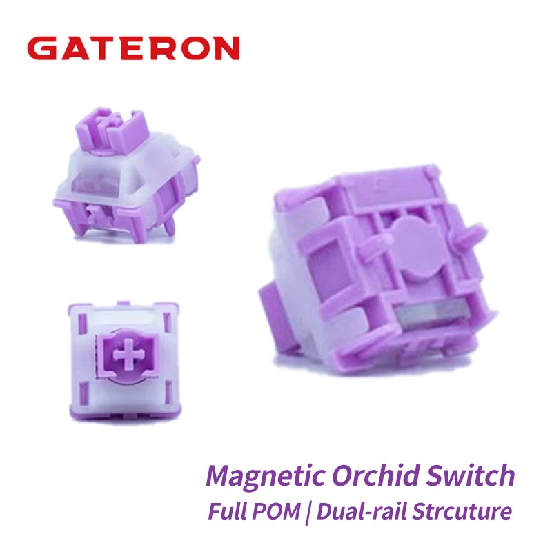 GATERON Magnetic Orchid Full POM switch, Dual-rail Structure, Rapid Trigger HE, Hall Sensor Effect for Magnetic Keyboard Gaming