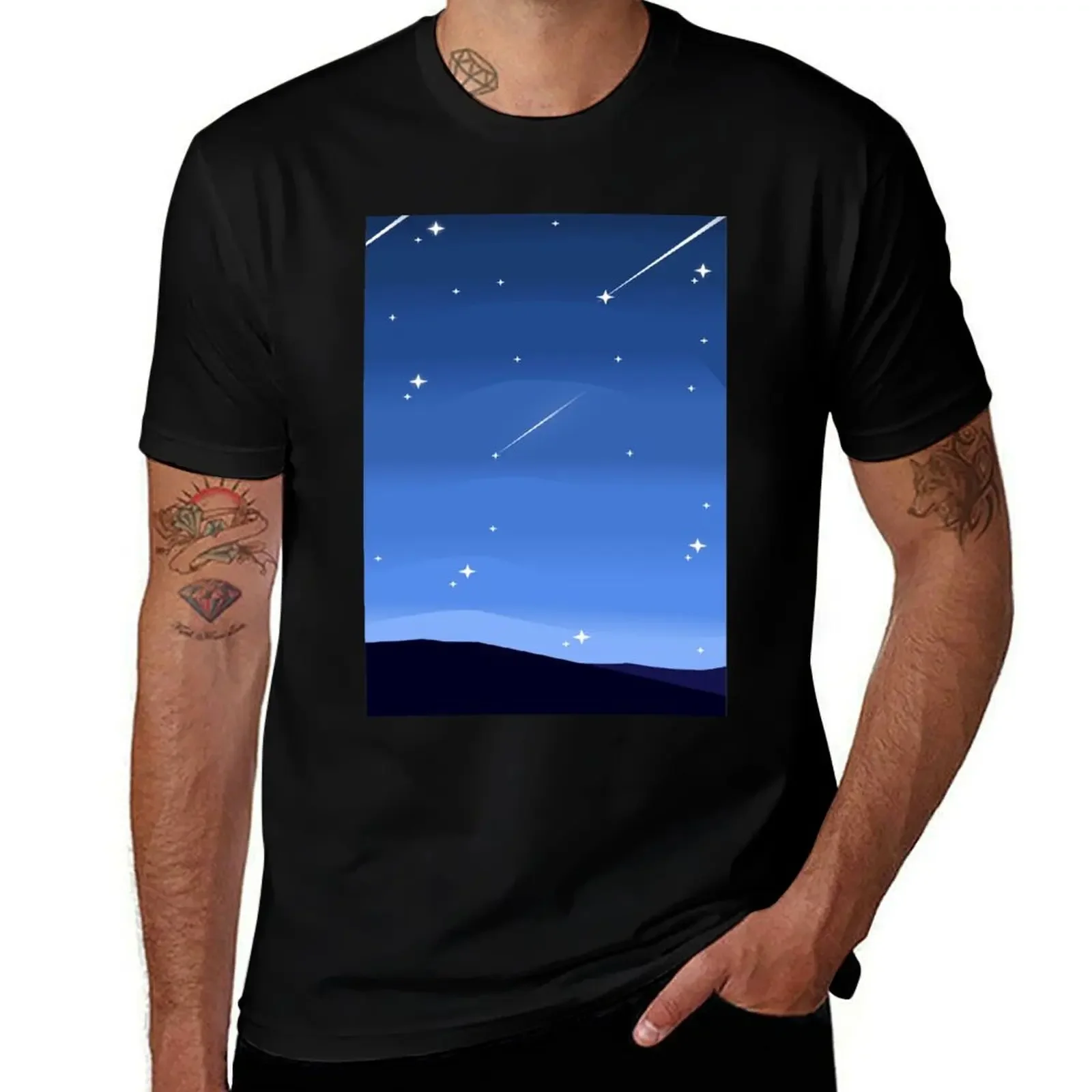 Starry sky digital illustration T-Shirt tees anime t shirts oversizeds plus size clothes mens t shirt